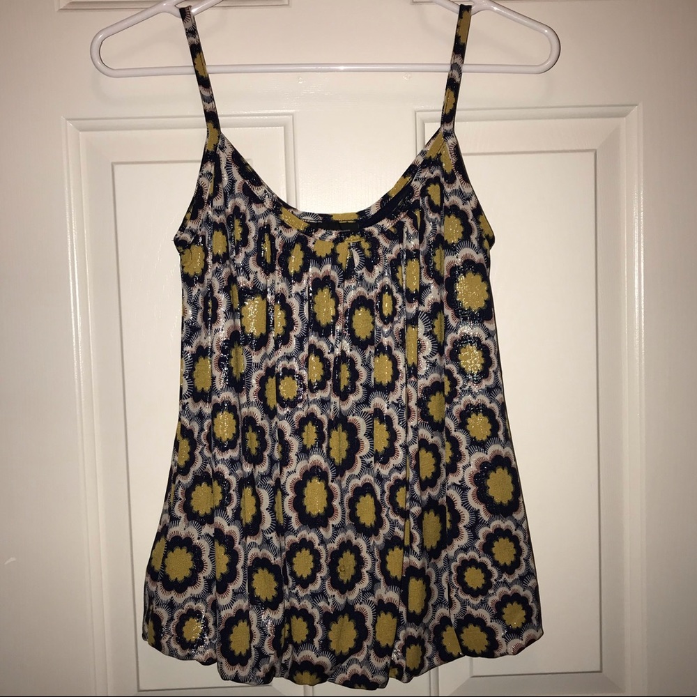 🌴3/$20 INC Floral Tank Navy Mustard